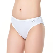 12 Adet Tutku Bayan Elastan Düz Bikini Külot  Standart Ekru thumbnail 7