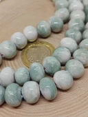 Yeşil Renk Pigmentli Seramik Boncuk Dizi 10-12mm/24cm (54108) thumbnail 2