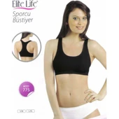 Elite Life 775 Kalın Askılı Dikişsiz Sporcu Sütyen Büstiyer  Beyaz S - M thumbnail 4