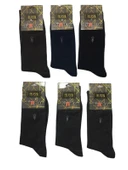 Dündar Erkek Dikişsiz Likralı Penye Desenli Soket Çorap 003 - 6 Adet  Siyah 40-45 thumbnail 4