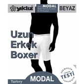 3'Lü YILDIZ 160-161-162 Erkek Modal Uzun Paça Boxer  Gri 3XL thumbnail 5