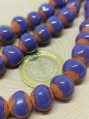 Mor Renk Sırlı Seramik Boncuk Dizi 10-12mm/23cm (54114) thumbnail 2