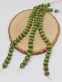 Yeşil Renk Sırlı Seramik Boncuk Dizi 10-12mm/23cm (54116) thumbnail 3