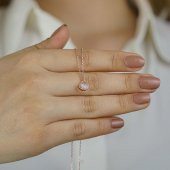 İstiridye İnci Tasarımlı 925 Ayar Gümüş Kadın Kolye Rose thumbnail 1