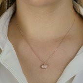 İstiridye İnci Tasarımlı 925 Ayar Gümüş Kadın Kolye Rose thumbnail 2