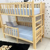 Markaawm Montessori Yatak Doğal Çam Karyola Merdivenli Ranza - 4