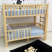 Markaawm Montessori Yatak Doğal Çam Karyola Merdivenli Ranza - 2
