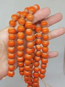 Turuncu Renk Sırlı Seramik Boncuk Dizi 10-12mm/24cm (54130) thumbnail 1