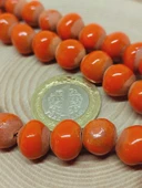 Turuncu Renk Sırlı Seramik Boncuk Dizi 10-12mm/24cm (54130) thumbnail 2