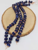 Lacivert Renk Sırlı Seramik Boncuk Dizi 10-12mm/24cm (54134) thumbnail 3