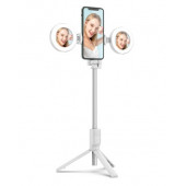 Mi7a R12 Selfie Çubuğu Halka Işık Tripod 3'ü 1 arada - Beyaz - 1