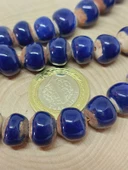 Lacivert Renk Sırlı Seramik Boncuk Dizi 10-12mm/24cm (54134) thumbnail 2