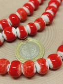 Kırmızı Renk Sırlı Seramik Boncuk Dizi 10-12mm/23cm (54148) thumbnail 2