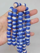 Mavi Renk Sırlı Seramik Boncuk Dizi 10-12mm/24cm (54142) thumbnail 1