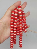 Kırmızı Renk Sırlı Seramik Boncuk Dizi 10-12mm/23cm (54148) thumbnail 1