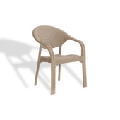 Bambo Rattan Plastik Sandalye - Kapiçino - 1