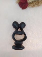 Hdmarketim Öpüşen Çift Reçine Siyah Biblo Romantik - 3