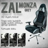 Herkese Mobilya Zal - Monza Grey Pro Gamer Üst Seviye Oyuncu Koltuğu Yarış Koltuğu E-Spor Koltuğu - 1