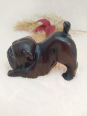Hdmarketim Reçine  Siyah Biblo Bulldog Köpek Heykel - 1