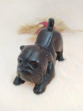 Hdmarketim Reçine  Siyah Biblo Bulldog Köpek Heykel - 2