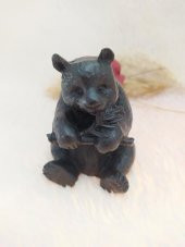 Hdmarketim Reçine  Siyah Biblo Ayıcık Heykel - 1