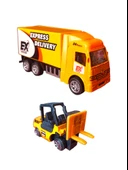 Minik Nakliyecilerin Rüyası: Metal Uluslararası Tır ve Forklift Set thumbnail 2