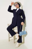 Yanları Tokalı Ceket İkili Takım Lacivert thumbnail 1