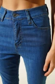 Likralı Skinny Jean Pantolon Orta Mavi - 4
