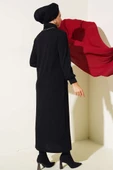 Fitilli Balıkçı Yaka Elbise Siyah - 3