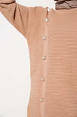Önü Düğme Detaylı Triko Tunik Büsküvi thumbnail 4