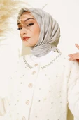 Dama Desen Yazma Eşarp Taş - 1