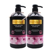 Japon Kirazı Çiçeği Duş Jeli 2'li Eko Paket - Doğal, Paraben ve Fosfat İçermeyen Aromatik Bakım - 1000 Ml - 1