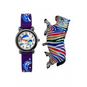 Çocuk Kol Saati Yunus Balık Desenli (12021) ve zebra karakterli folyo balon 12055 - 1