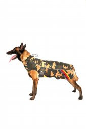 Doxy Büyük Irk İçi Polarlı Belden Ayarlanabilir Kemerli Köpek Yağmurluğu  KAMUFLAJ 50 Cm - 1
