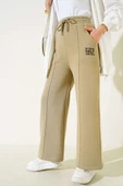 Çımalı Üç İplik Bol Paça Pantolon Haki - 1
