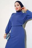 Yarım Boğazlı Fitilli Etekli Takım İndigo thumbnail 2