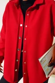 Metal Çıtçıtlı Ceket Kırmızı - 4