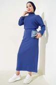 Yarım Boğazlı Fitilli Etekli Takım İndigo thumbnail 1