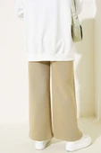 Çımalı Üç İplik Bol Paça Pantolon Haki - 3