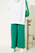Çımalı Üç İplik Bol Paça Pantolon Yeşil thumbnail 3