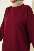 İki İplik Düz Tunik Bordo thumbnail 4