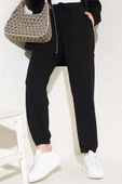 Bel İpli Paça Lastikli Jogger Pantolon Siyah thumbnail 1