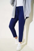 Beli Lastikli Duble Paça Pantolon Lacivert - 2