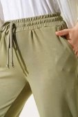 Bel İpli Paça Lastikli Jogger Pantolon Haki - 4