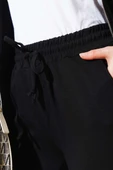 Bel İpli Paça Lastikli Jogger Pantolon Siyah thumbnail 4