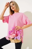Oversize Basic T-shirt Pembe thumbnail 1
