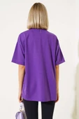 Oversize Basic T-shirt Mor - 3