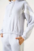 Garnili Üç İplik Sweatshirt Takım Gri thumbnail 4