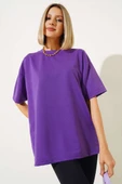 Oversize Basic T-shirt Mor - 2