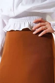 Kapalı Yırtmaçlı Kalem Etek Taba - 4